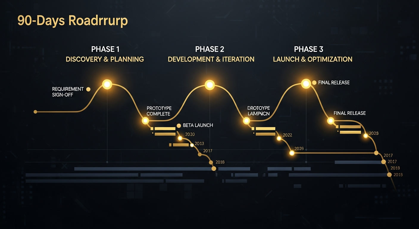 90-day GEO implementation roadmap with three phases