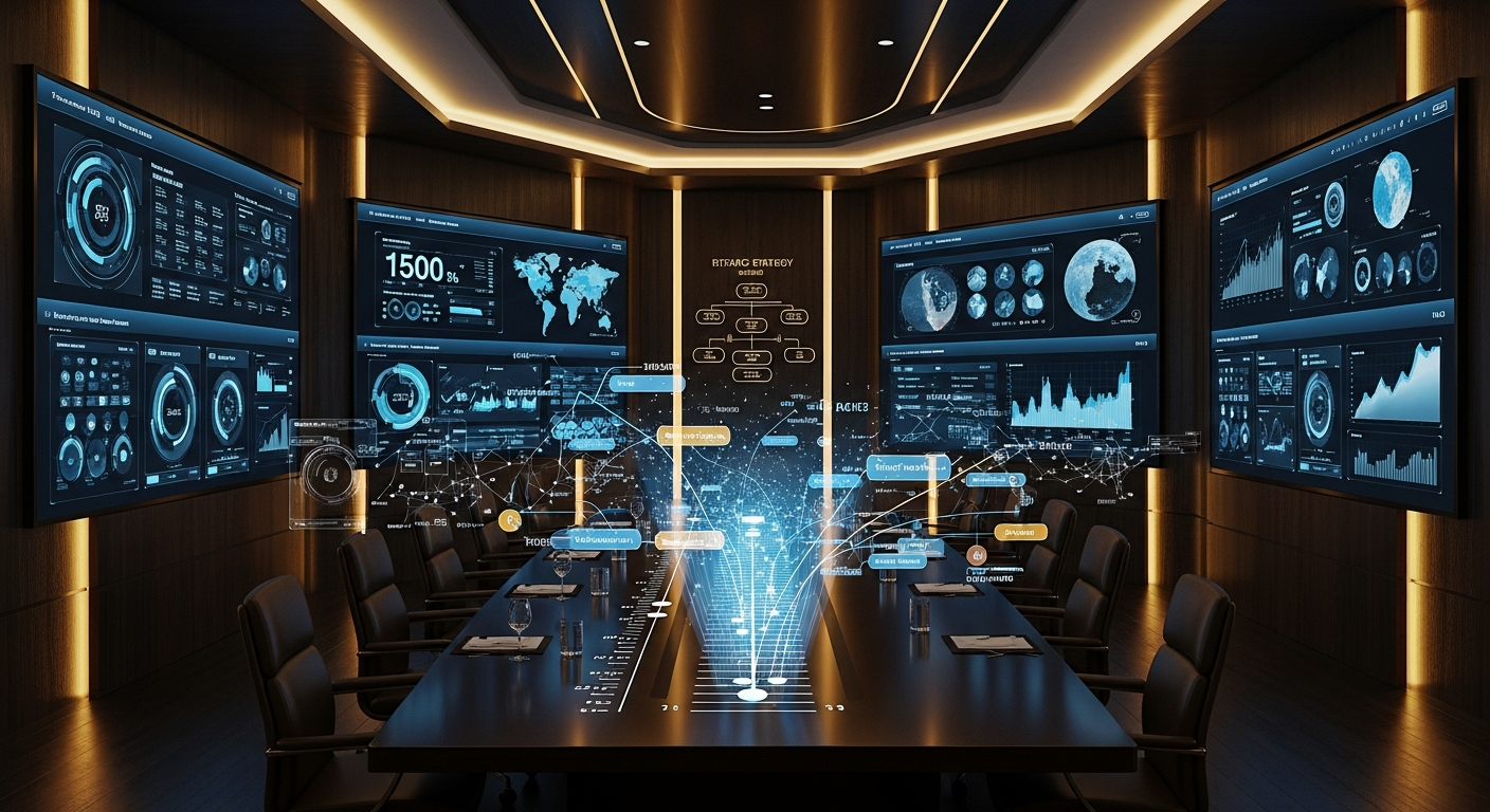 GEO strategy war room visualization showing content optimization workflow